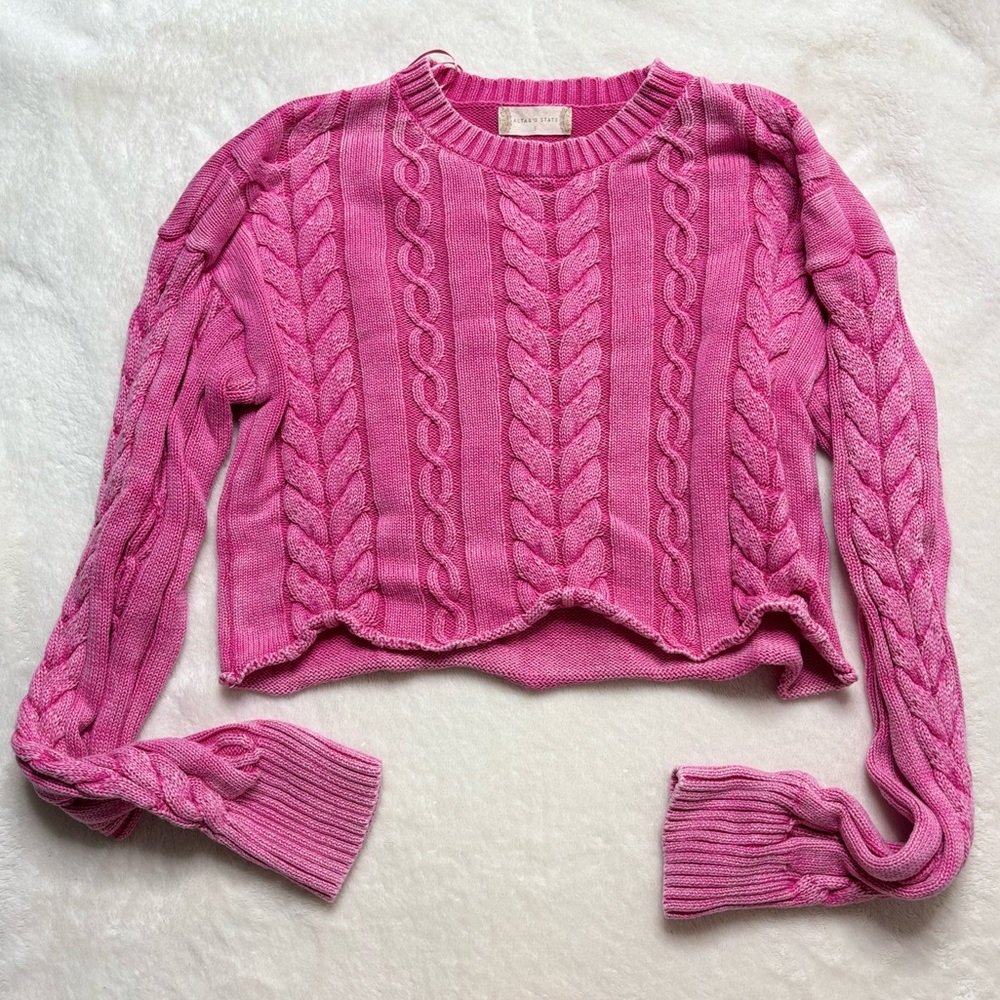 Altard State Pink Cropped Sweater - Size S